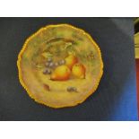 A Royal Worcester plate, decorated with hand painted fruit by Ayrton, diameter 10.5insCondition