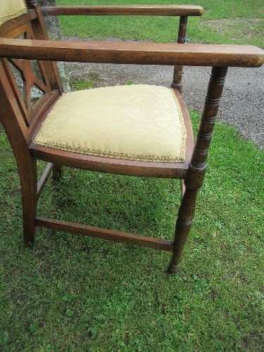 An Arts and Crafts high backed open armchair - Image 4 of 4