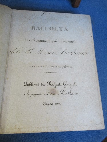 Raccolta de Museo Reale Borbonico, published by Raffaele Garguilo, Napoli 1825, vellum bound - Image 3 of 3