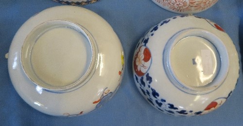 Six various 19th century and later oriental and Chinese bowls, diameters approximately 8.5ins and - Image 2 of 4