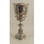 A 19th century silver presentation standing cup, presented by the Royal South Bucks Agricultural