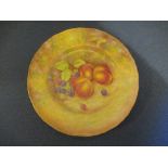 A Royal Worcester plate, decorated with hand painted fruit by Leaman, diameter 10.75insCondition