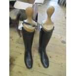 A pair of leather riding boots, with trees Peal & Co Ltd, 48 Wigmore St. London