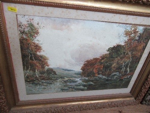 G M Williams, pair, watercolours, river landscape and harbour scene - Image 2 of 2
