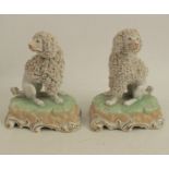 A pair of Dresden porcelain models, of seated poodles, height 5insCondition Report: Good condition