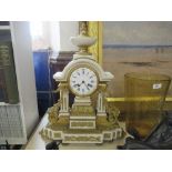 A late 19th century marble and gilt mantle clock, the dial signed Raingo Freres Paris, height 24ins,