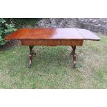 A 19th century mahogany sofa table, with cross band decoration, max. width 65ins, width 27ins,