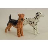 A Royal Worcester model, of an Airedale terrier, height 2.75ins, together with a Royal Worcester