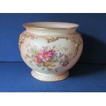 A Royal Worcester blushed ivory cache pot, shape 4191, circa 1913, height 6.25ins x diameter