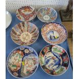 Six various 19th century and later oriental and Chinese bowls, diameters approximately 8.5ins and