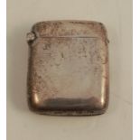 A hallmarked silver vesta case