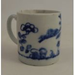 A Bow, blue and white coffee can, decorated with the Pine Tree and Flower pattern, height 2.