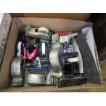 A collection of office equipment, to include Sellotape dispensers, box of Jiffy bags, etc.