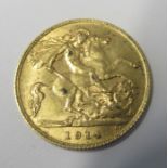 A 1914 half Sovereign