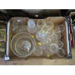 Two boxes of glassware etc
