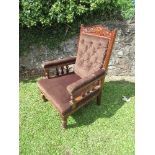 An upholstered salon armchair