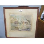 Charles Knight, watercolour, Ditchling Pond, 10.5ins x 13ins