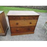 A 19th century mahogany chest of drawers, fitted with three short drawers over two long drawers,