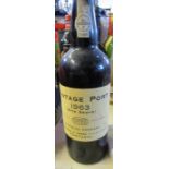 A bottle of 1963 vintage port