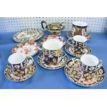 A quantity of Royal Crown Derby and other Imari pattern cups and saucers, and a jugCondition Report: