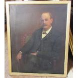 Late 19th century English school, oil on canvas, portrait of man in a suit, 38ins x 29ins