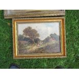 Meadows, 19th century oil on canvas, landscape, signed and dated 1867, 9.25ins x 13ins