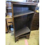 A pair of oak sets of shelves, height 58ins, width 26ins, together with a walnut dressing table