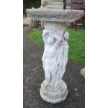 A stone bird bath, height 30ins