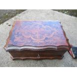 A 19th century lady's burr wood dressing box, of shaped rectangular form and having inlaid
