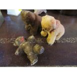 Three fur covered bears, height 3ins