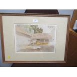 Robert Hills, watercolour, sketch of barns and farmyard, 9.5ins x 13ins