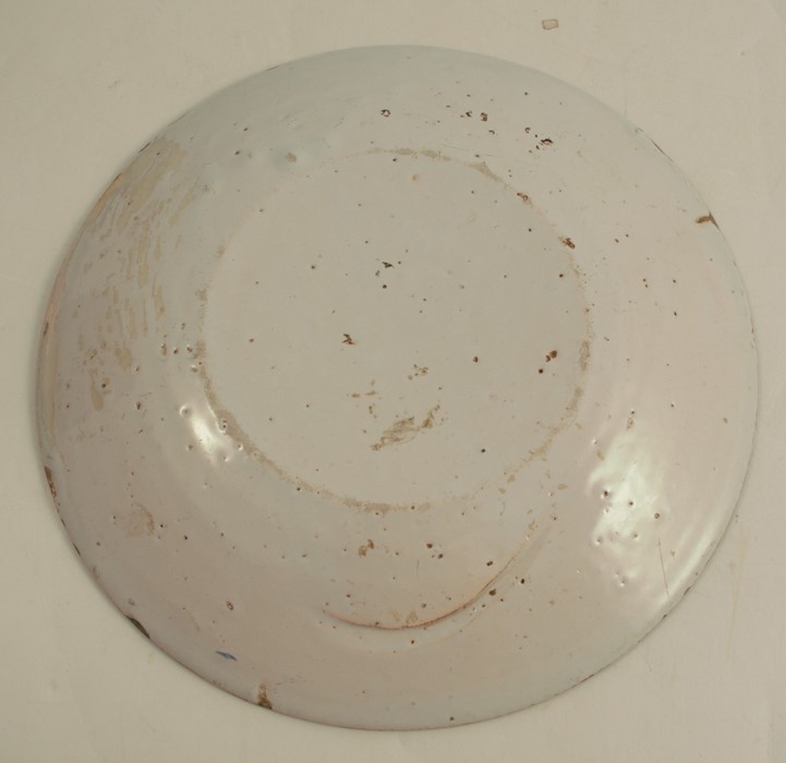 An early Bristol Delft sponged plate, with manganese decoration, diameter 8.75ins - - Image 2 of 2