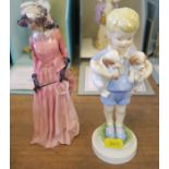 Royal Doulton figure, Maureen, together with a Royal Worcester figure Monday's Child