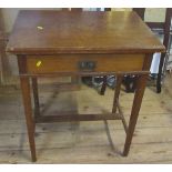 An oak sidetable, fitted with a single drawer, width 26ins, depth 18ins, height 30.5ins