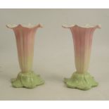 A pair of Royal Worcester vases, formed as flowers, shape G351, height 5.25insCondition Report: Good