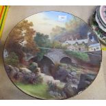 A large collector's plate of  Betws-y-Coed, together with other plates to include Japanese and