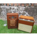 A Murphy A592 radiogram, a Murphy radio, a cd rack and various records