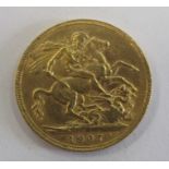 A 1907 gold sovereign