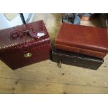 Vanity case and two jewellery boxes