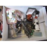 A collection of sundries, to include Snoopy models, silver dressing table set, etc.