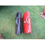 Two 20th century real leather briefcases, one black and one brown