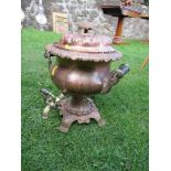 A 19th century copper and brass samovar, having two handles and tap