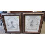 A pair of 18th century copper plate classical engravings, Ganimede and Neptune, 16.25ins x 13.5ins