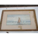 Coleman, watercolour, sailing boats, 8.5ins x 18ins
