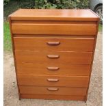 A G-plan style chest of drawers, 31ins x 15.5ins x height 39.5ins