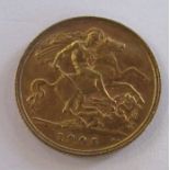 A 1905 gold half sovereign