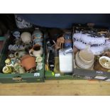 4 boxes of assorted china, metalware, etc.