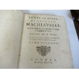 Tutte le opere di Nicolo Machiauelli , London, 1747
