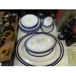 A Royal Worcester part dinner service, comprising two serving plates, two serving tureens, six