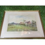 Henry Sylvester Stannard, watercolour, cottages in the country with figures, signed, inscribed